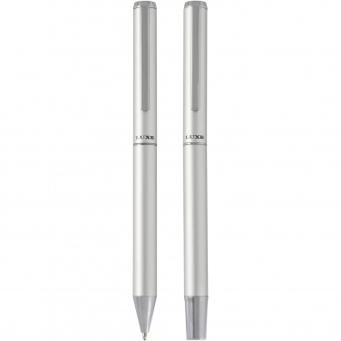 Logo trade promotional giveaways image of: Lucetto recycled aluminium ballpoint and rollerball pen gift set