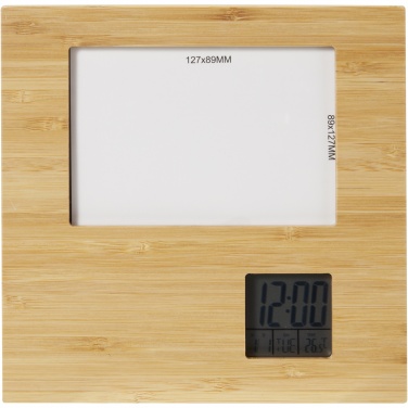 Logotrade corporate gift image of: Sasa bamboo photo frame with thermometer