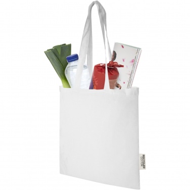 Logo trade corporate gifts image of: Madras 140 g/m2 GRS recycled cotton tote bag 7L