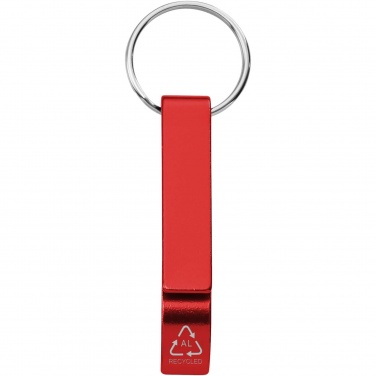Logotrade promotional item image of: Tao RCS recycled aluminium bottle and can opener with keychain 