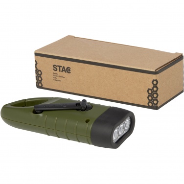 Logo trade business gift photo of: Helios recycled plastic solar dynamo flashlight with carabiner