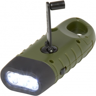 Logo trade advertising product photo of: Helios recycled plastic solar dynamo flashlight with carabiner