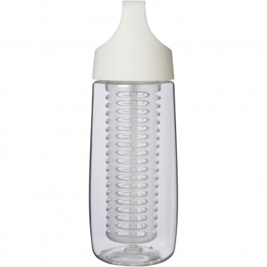Logo trade advertising product photo of: HydroFruit 700 ml recycled plastic sport bottle with flip lid and infuser