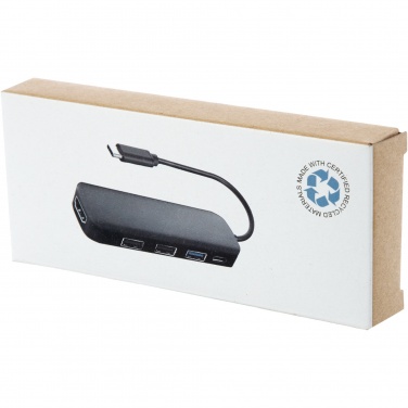 Logotrade promotional item picture of: Loop RCS recycled plastic multimedia adapter USB 2.0-3.0 with HDMI port