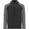 Minsk unisex hybrid insulated jacket, Solid black / Heather black