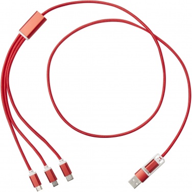 Logo trade advertising products picture of: Versatile 5-1 recycled aluminium charging cable