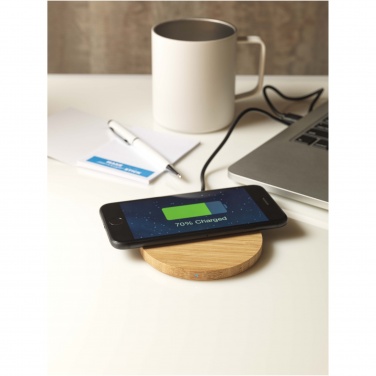 Logotrade promotional giveaway picture of: Essence 15W bamboo wireless charging pad