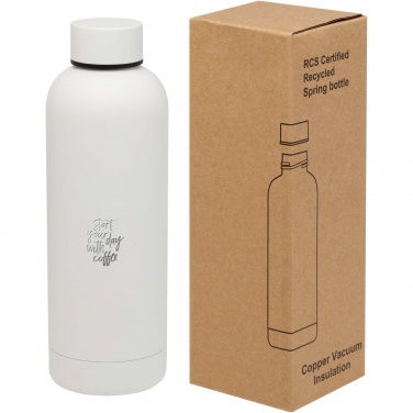 Logo trade promotional products image of: Spring 500 ml RCS certified recycled stainless steel copper vacuum insulated bottle