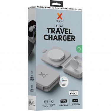 Logo trade advertising products image of: Xtorm XWF21 15W foldable 2-in-1 wireless travel charger