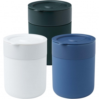 Logo trade advertising products picture of: Java 330 ml ceramic tumbler with silicone wrap and plastic lid