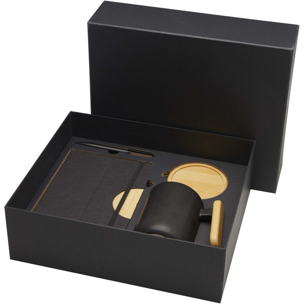 Logo trade corporate gift photo of: Laura A5 hard cover notebook and ballpoint pen gift set