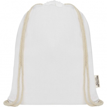Logo trade advertising product photo of: Oregon 140 g/m² GRS recycled cotton drawstring bag