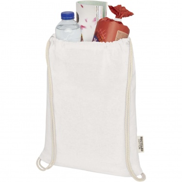 Logotrade promotional product picture of: Oregon 140 g/m² GRS recycled cotton drawstring bag
