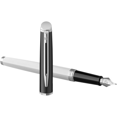 Logotrade promotional item picture of: Hemisphere colour blocking fountain pen with palladium trim