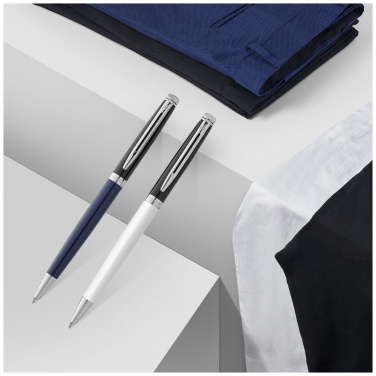 Logotrade promotional merchandise photo of: Hemisphere colour blocking ballpoint pen with palladium trim