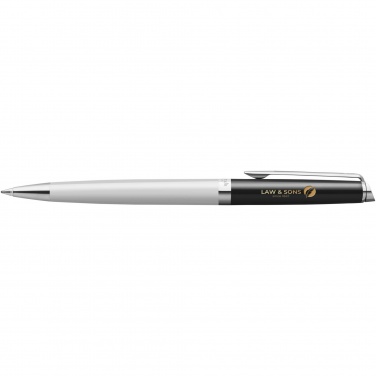 Logotrade promotional item image of: Hemisphere colour blocking ballpoint pen with palladium trim