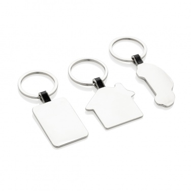 Logo trade promotional merchandise image of: RCS recycled zinc alloy rectangle keyring
