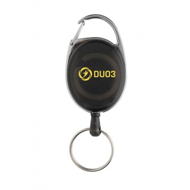 Logo trade business gifts image of: RCS recycled ABS roller clip keychain