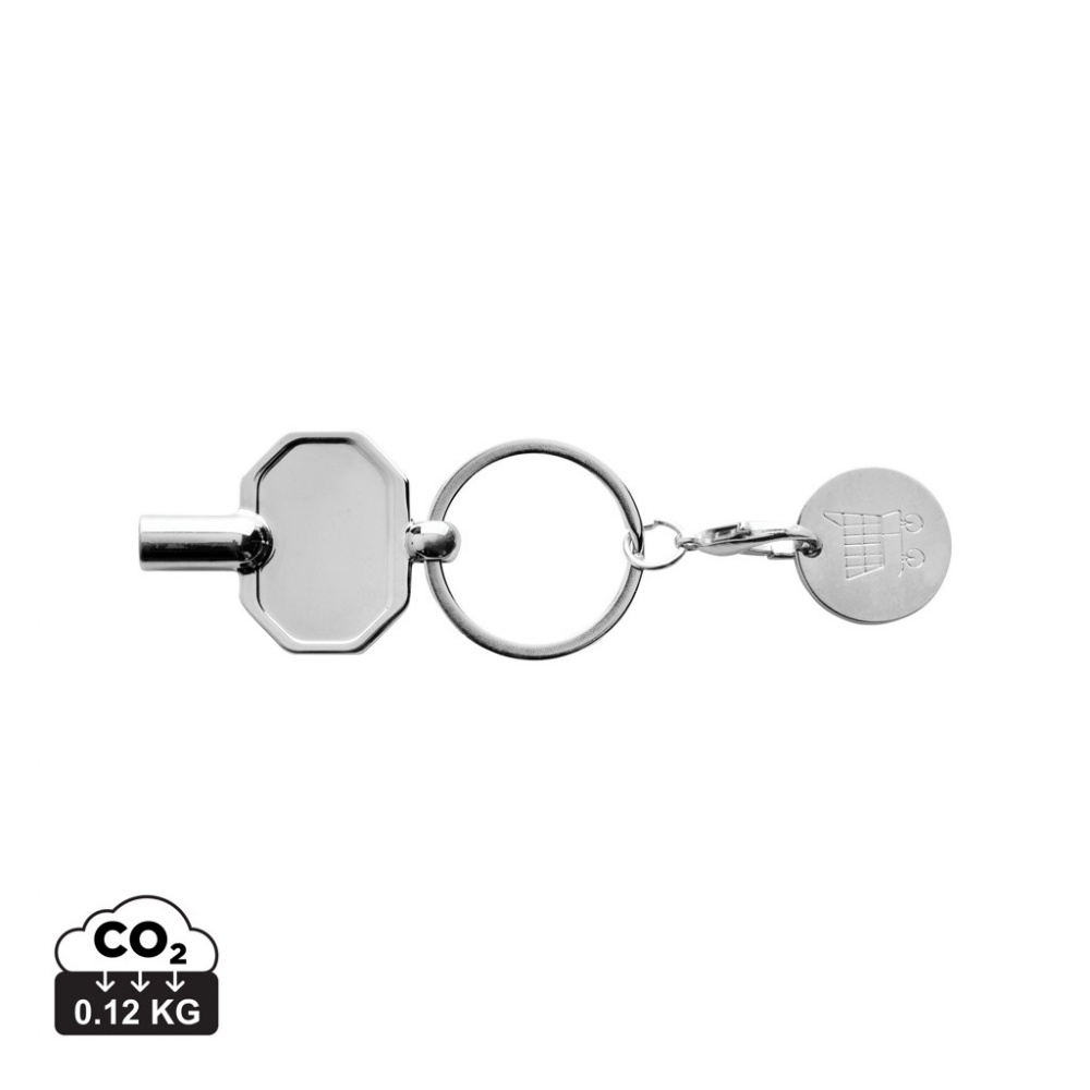 Logotrade promotional product image of: RCS recycled zinc alloy radiator key keychain with coin
