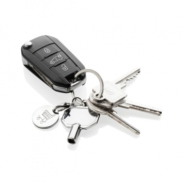 Logotrade promotional giveaway image of: RCS recycled zinc alloy radiator key keychain with coin