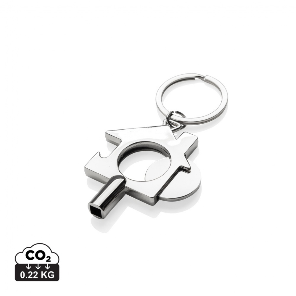 Logo trade business gift photo of: RCS recycled zinc alloy 3 in 1 keychain