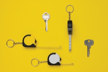 Logo trade promotional merchandise picture of: MeasureMate RCS reycled ABS 1 meter tape keychain