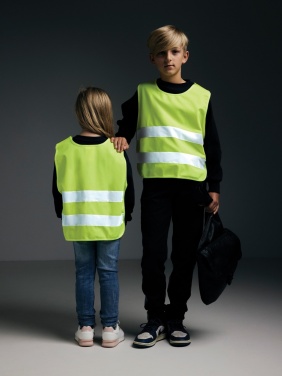 Logo trade advertising product photo of: GRS recycled PET high-visibility safety vest 7-12 years