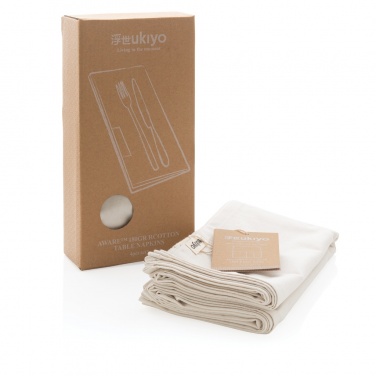 Logo trade advertising products image of: Ukiyo Aware™ 180gr rcotton table napkins 4pcs set