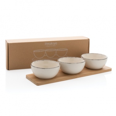 Logotrade advertising product picture of: Ukiyo 3pc serving bowl set with bamboo tray