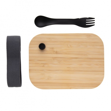 Logo trade promotional giveaway photo of: Glass lunchbox with bamboo lid