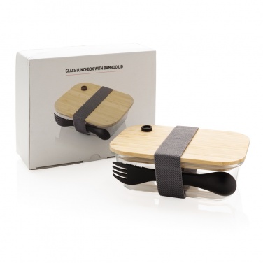 Logotrade corporate gift image of: Glass lunchbox with bamboo lid