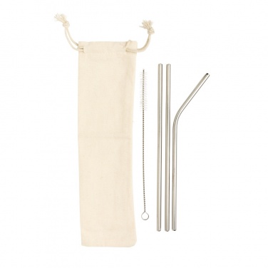 Logotrade promotional product picture of: Reusable stainless steel 3 pcs straw set
