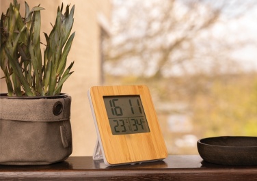 Logo trade promotional merchandise image of: Bamboo weather station
