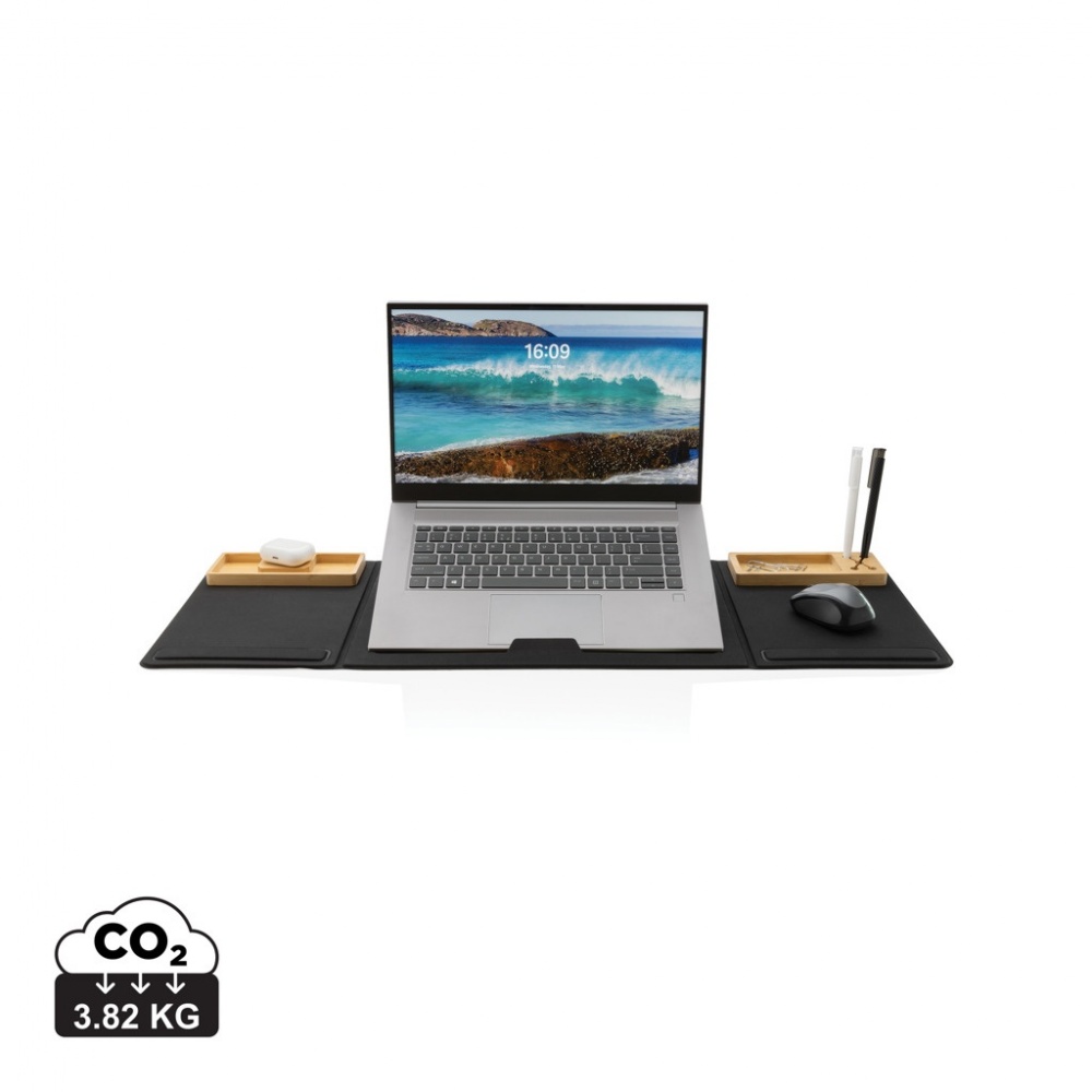 Logo trade advertising product photo of: Impact AWARE RPET Foldable desk organizer with laptop stand