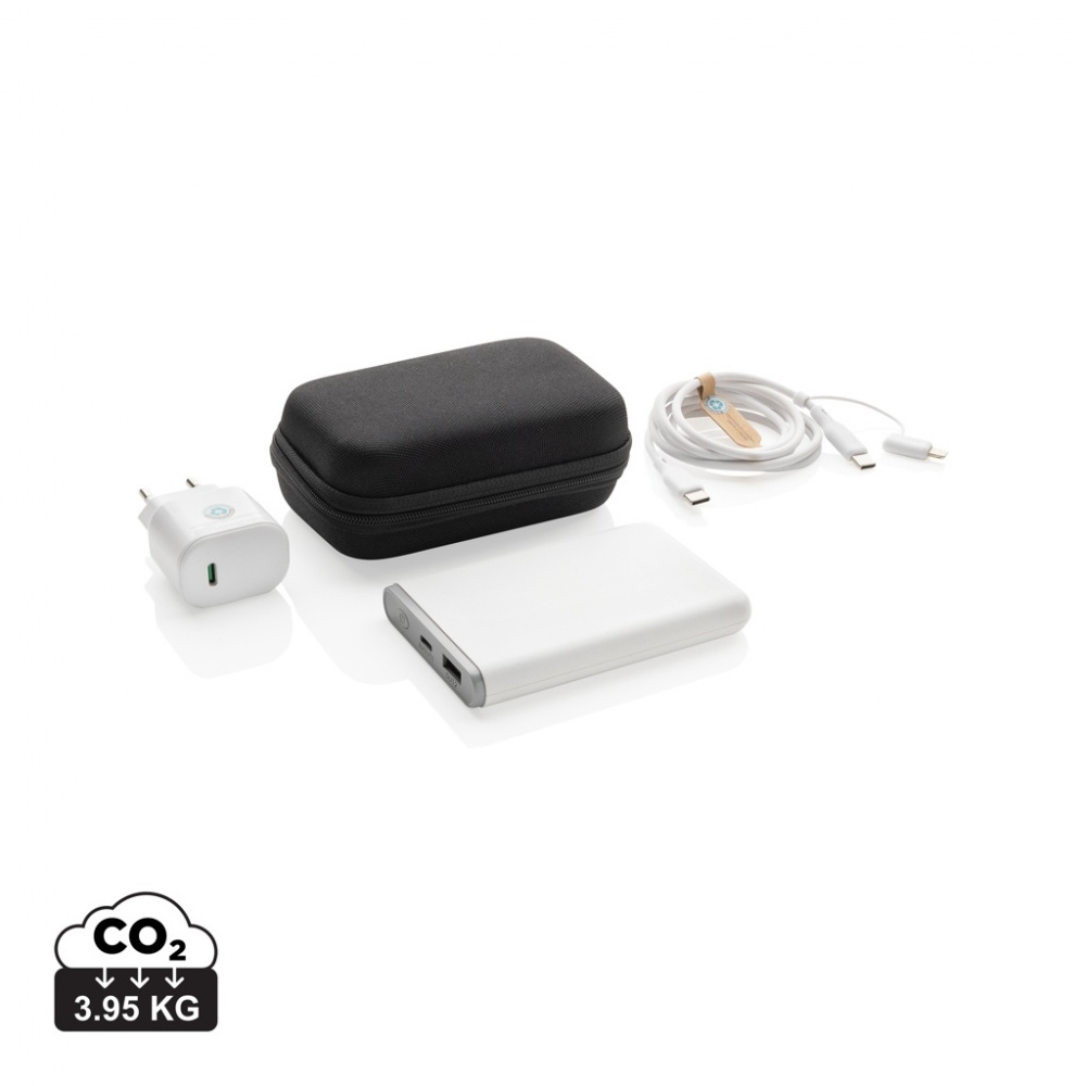 Logotrade promotional giveaway picture of: Surge RCS recyled PET 20W type C 3 pcs charging set
