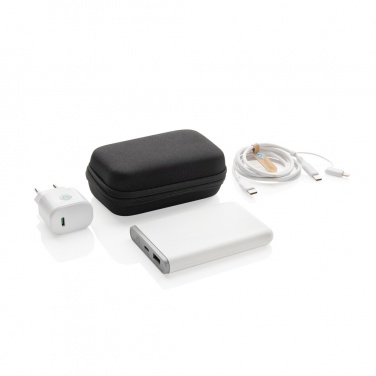 Logo trade advertising products picture of: Surge RCS recyled PET 20W type C 3 pcs charging set