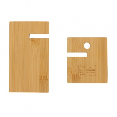 Logo trade promotional giveaway photo of: Bamboo phone stand in kraft box