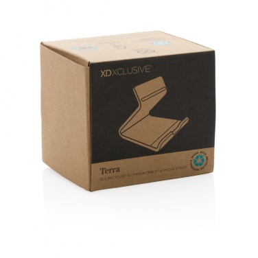 Logo trade promotional gifts picture of: Terra RCS recycled aluminium tablet & phone stand