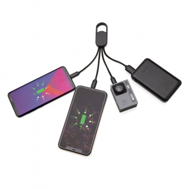 Logotrade promotional items photo of: 4-in-1 cable with carabiner clip