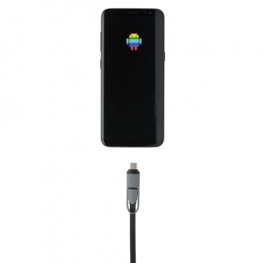 Logo trade promotional giveaways picture of: 3-in-1 retractable cable