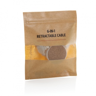 Logo trade promotional products picture of: Cork and Wheat 6-in-1 retractable cable