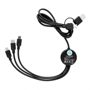Logo trade promotional gift photo of: RCS recycled TPE and recycled plastic 6-in-1 cable