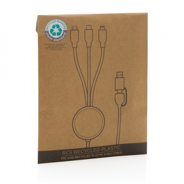 Logo trade business gifts image of: RCS recycled TPE and recycled plastic 6-in-1 cable