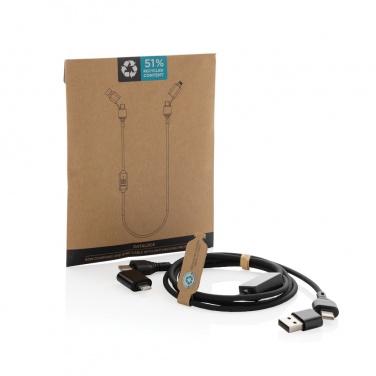 Logo trade promotional gifts picture of: Datalock RCS recycled 60W hacking protection cable