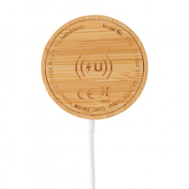 Logotrade promotional gift picture of: 10W bamboo magnetic wireless charger