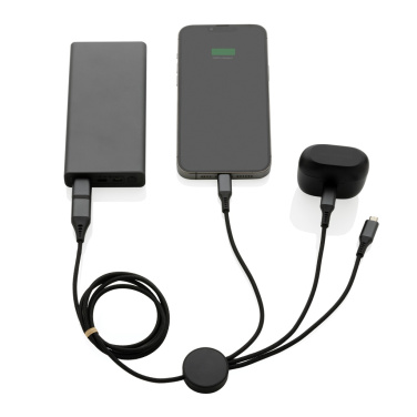 Logo trade business gift photo of: Terra RCS recycled aluminium 120cm 6-in-1 cable