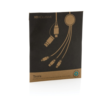 Logo trade corporate gifts picture of: Terra RCS recycled aluminium 120cm 6-in-1 cable