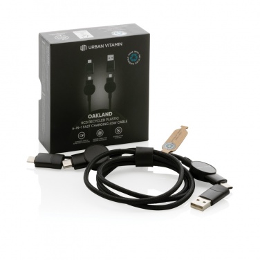 Logotrade promotional merchandise photo of: Oakland RCS recycled plastic 6-in-1 fast charging 45W cable
