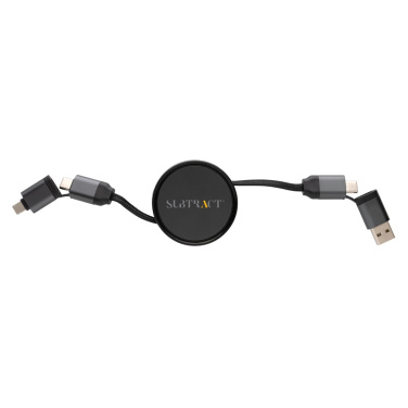 Logo trade corporate gifts picture of: Terra RCS recycled aluminium retractable 6 in 1 cable