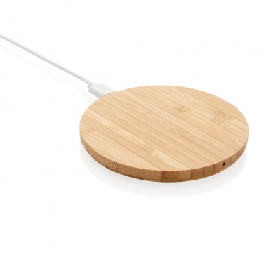 Logotrade promotional giveaway picture of: Bamboo 5W round wireless charger